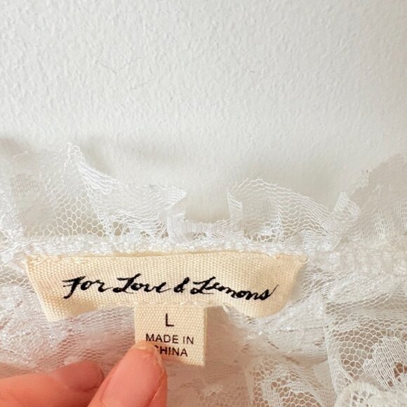 For Love & Lemons Floral Lace Rosette Cami Tank Top White Size Large - Picture 11 of 12